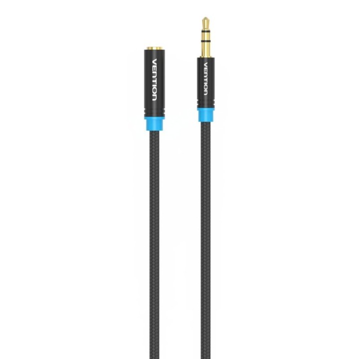 Cable Audio Extensión Vention VAB-B06-B200-M 3.5mm Macho-Hembra 2m Negro