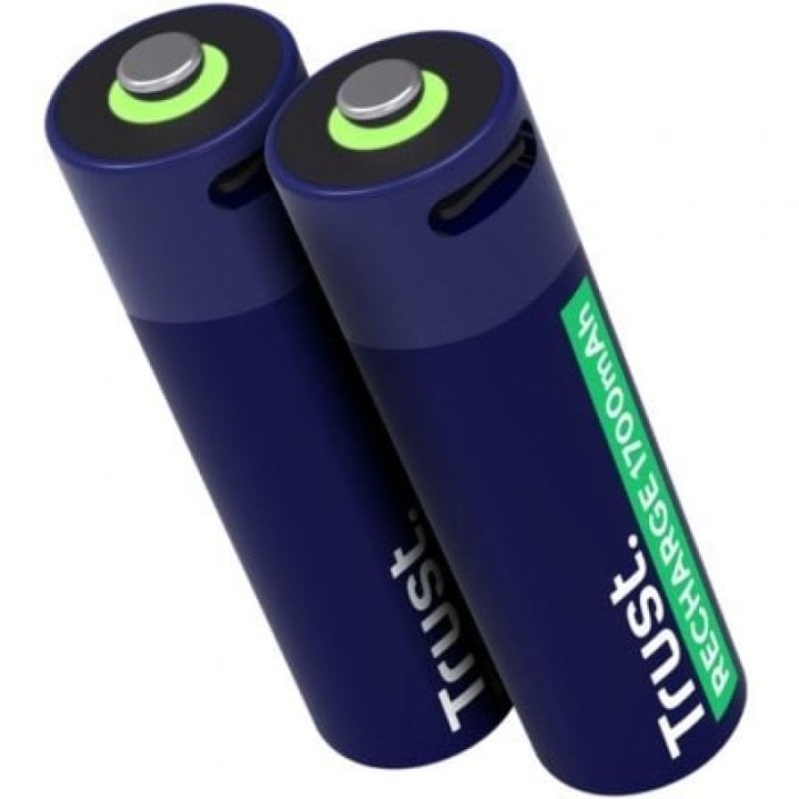 Pila AA Trust 25584 Recargable Pack 2 Unidades 1700mAh USB-C 2h Carga LED