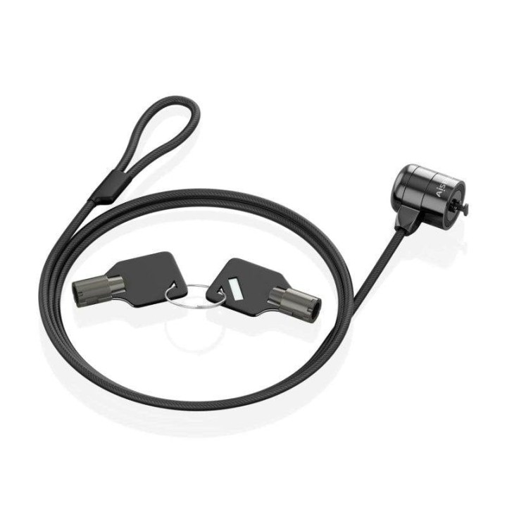 Cable de seguridad AISENS ASLK-D40K04-BK 1,5 m con cerradura de llave