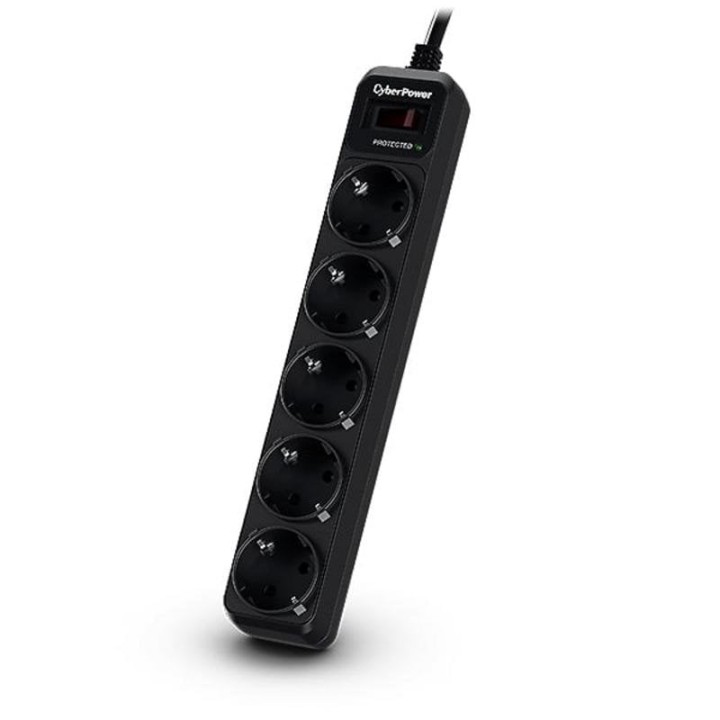 Regleta CyberPower B0520SC0-DE 5 Tomas, Protección Sobretensiones, Cable 1.8m Negra