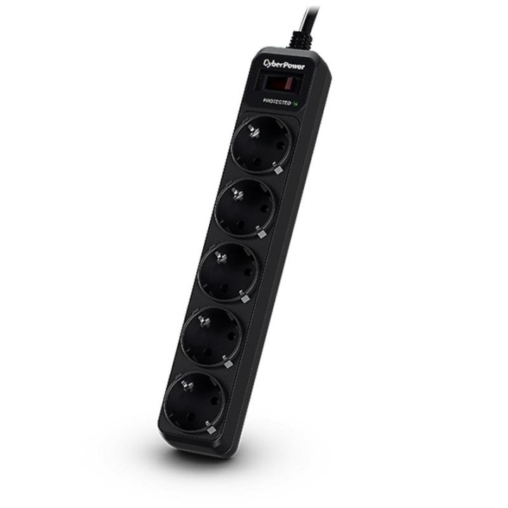 Regleta CyberPower B0520SC0-DE 5 Tomas, Protección Sobretensiones, Cable 1.8m Negra