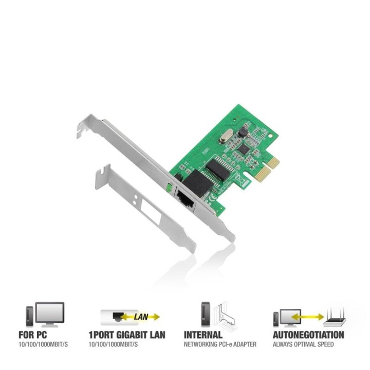 Tarjeta de Red Ewent EW4029 PCI Express 10/100/1000 Mbps Bajo Perfil Alta Fiabilidad