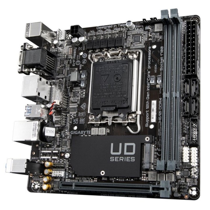 Placa Base Gigabyte H610I DDR4 LGA 1700 mITX Soporte 64GB M.2 SATA III