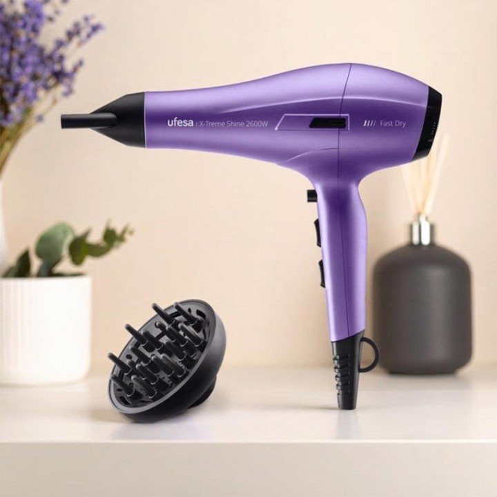 Secador de Pelo Ufesa X-Treme Shine 2600W Motor AC Aceite de Argán Tecnología Iónica