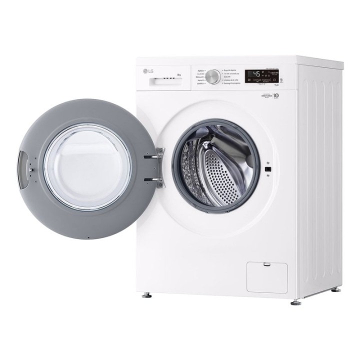Lavadora LG 8kg Carga Frontal 1400rpm Clase A Blanca Motor Inverter Direct Drive Steam WiFi