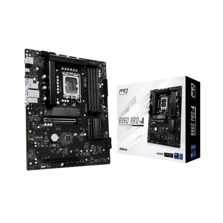 Placa Base Asrock B860 LGA 1851 ATX Pro-A DDR5 256GB M.2 PCIe 3.0 2.5GbE UEFI