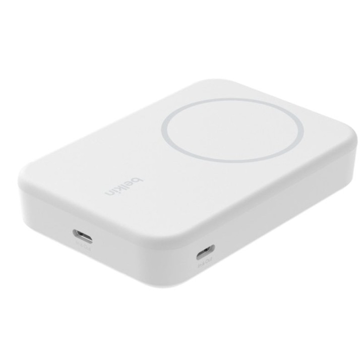 Batería externa Belkin BoostCharge Pro 10.000mAh Qi2 MagSafe soporte blanco
