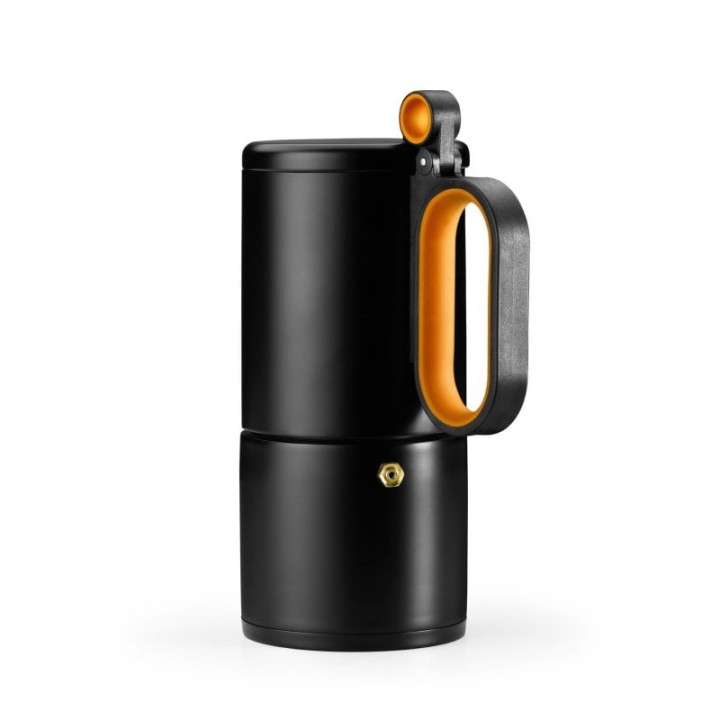 Cafetera Italiana BRA Efficient 14 tazas 0,18L acero inoxidable Full Induction naranja-negro