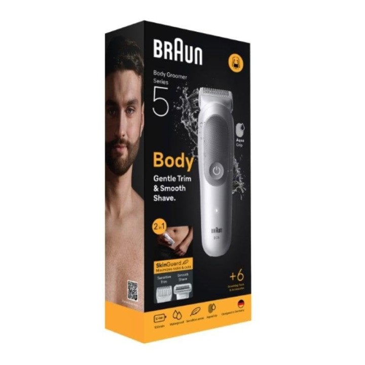 Recortadora Braun Wet & Dry Gris inalámbrica batería Li-Ion 100min accesorios x6 IPX7