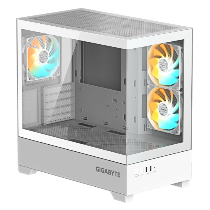 Caja PC Gigabyte C201 PANORAMIC ICE Blanca RGB Midi Tower vidrio templado ATX