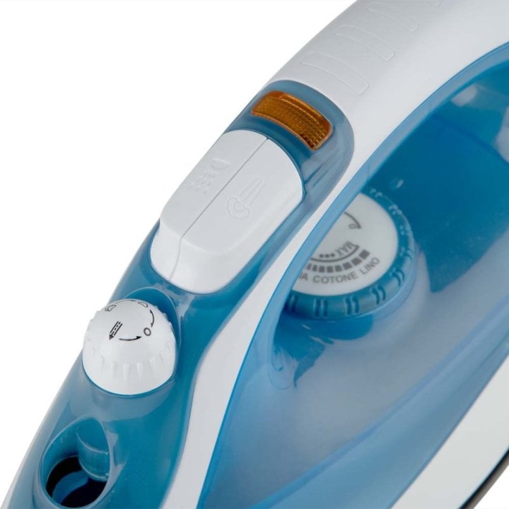Plancha Orbegozo SV 2025 2000W Suela Antiadherente Autolimpieza Blanco/Azul