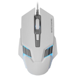 Ratón Mars Gaming Óptico RGB USB 4000dpi Blanco(MM024W)