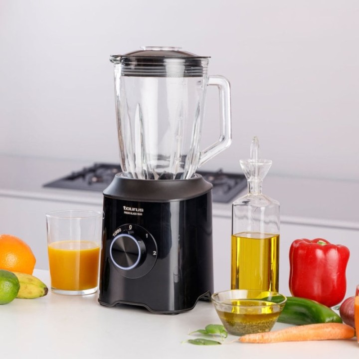 Batidora de vaso Taurus Prior Glass 1500 1500W 1,5L Cristal Turbo Cuchillas Inoxidable
