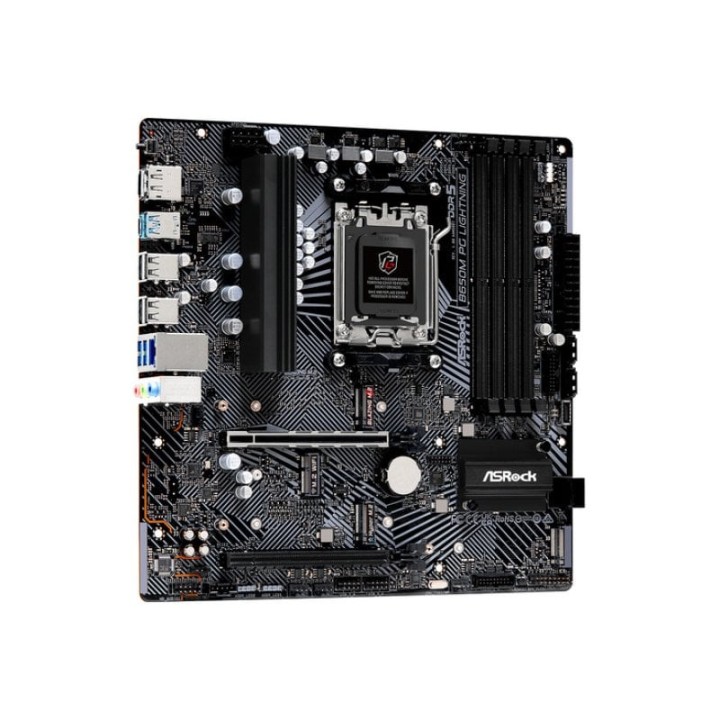 Placa Base Asrock B650M DDR5 AM5 Micro ATX PG Lightning PCIe 5.0 WiFi DisplayPort HDMI LAN 2.5G