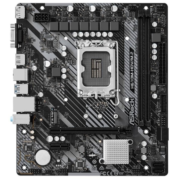 Placa Base ASRock H610 LGA1700 microATX H610M-HDV M.2 Soporte DDR4 SATA HDMI