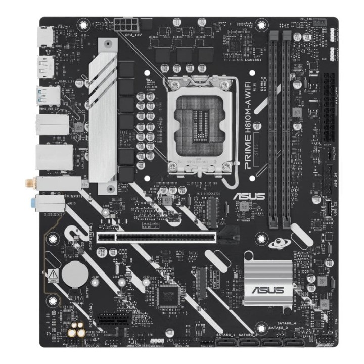 Placa Base ASUS Intel H810 LGA 1851 Micro ATX PRIME H810M-A WIFI DDR5 M.2 PCIe 4.0 Wi-Fi 6 Bluetooth 5.3