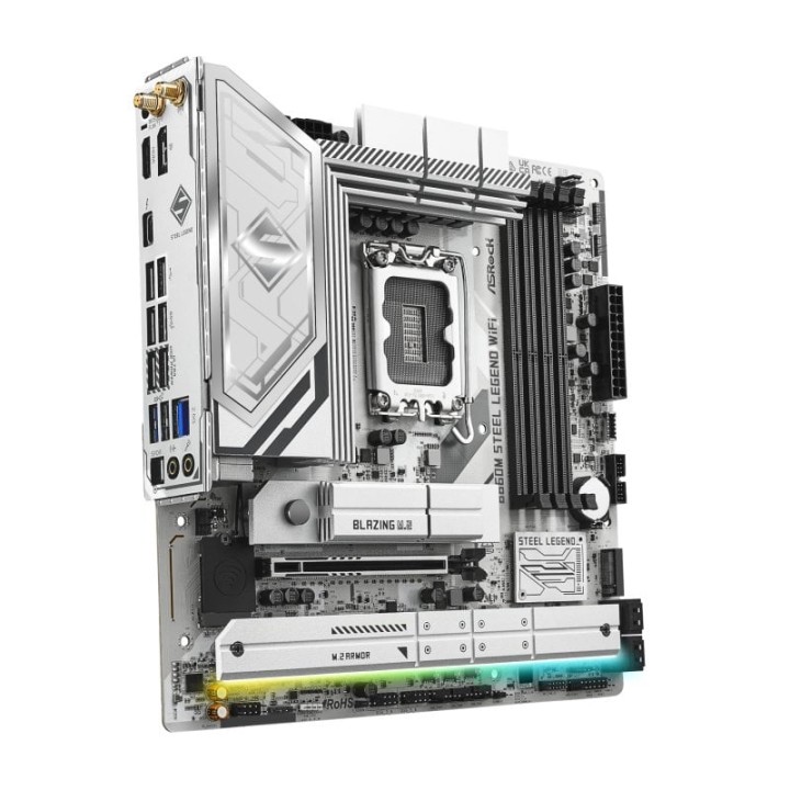 Placa Base Asrock B860 LGA 1851 Micro ATX B860M Steel Legend WiFi 6E DDR5 256GB PCIe 2.5G LAN