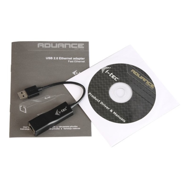 Adaptador USB 2.0 Fast Ethernet i-tec Advance 100 Mbps Negro compacto