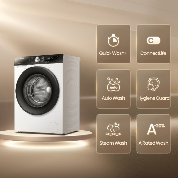 Lavadora Hisense WF3S1043BW3 10,5kg Carga Frontal 1400rpm A Blanca WiFi Steam