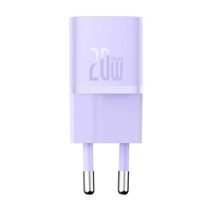 Cargador Baseus GaN5 20W Mini USB-C Power Delivery Ultra Compacto Púrpura