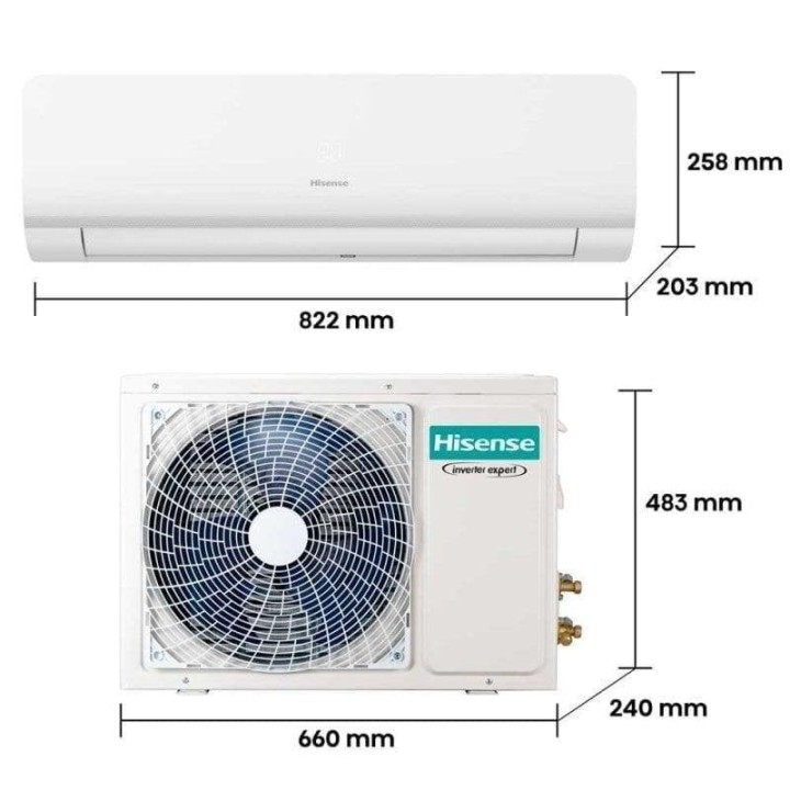 Hisense KC35lr03 Aire acondicionado Split 1x1 Con Bomba De Calor Inverter Wifi 2.765 frigorías