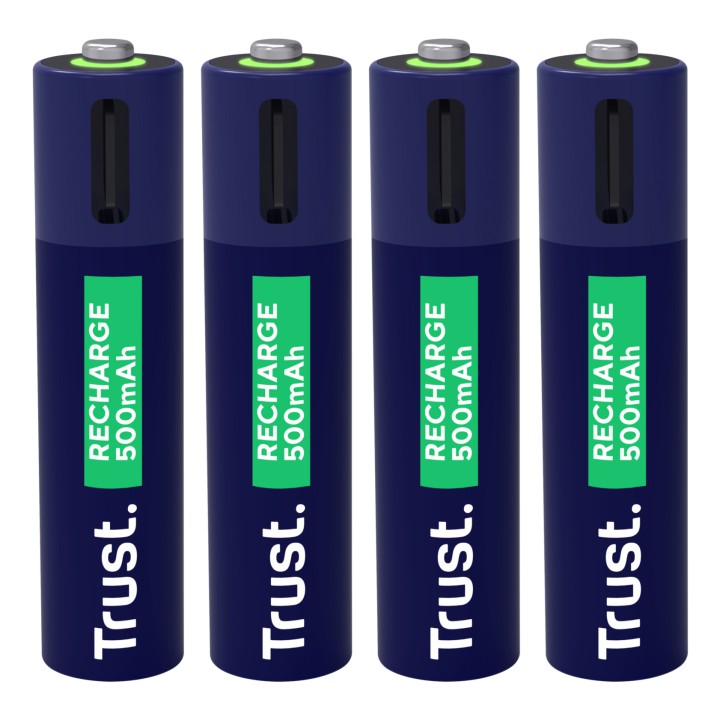 Pilas Recargables Trust AAA USBC-C Pack 4 Azul (25671)