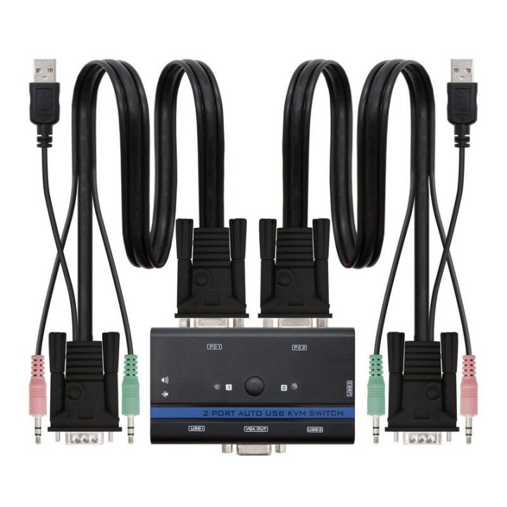 Nanocable Switch KVM VGA/USB/Jack 3.5mm