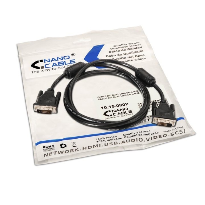 Nanocable Cable DVI Dual Link M-M 24+1 1.8m
