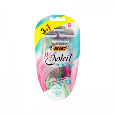 Bic Soleil Sensitive Maquinilla Depilación Desechable Pack 3 + 1