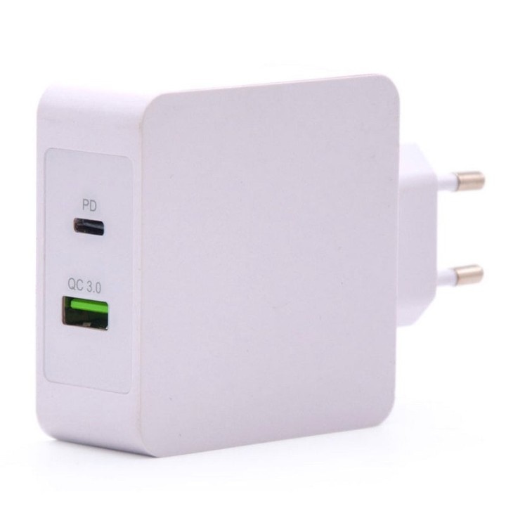 Tooq Cargador de Pared USB-C/USB 3.0 Carga Rápida Blanco