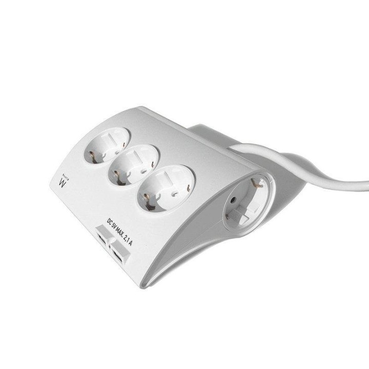 Ewent Regleta 3x Schuko 2xUSB Blanca