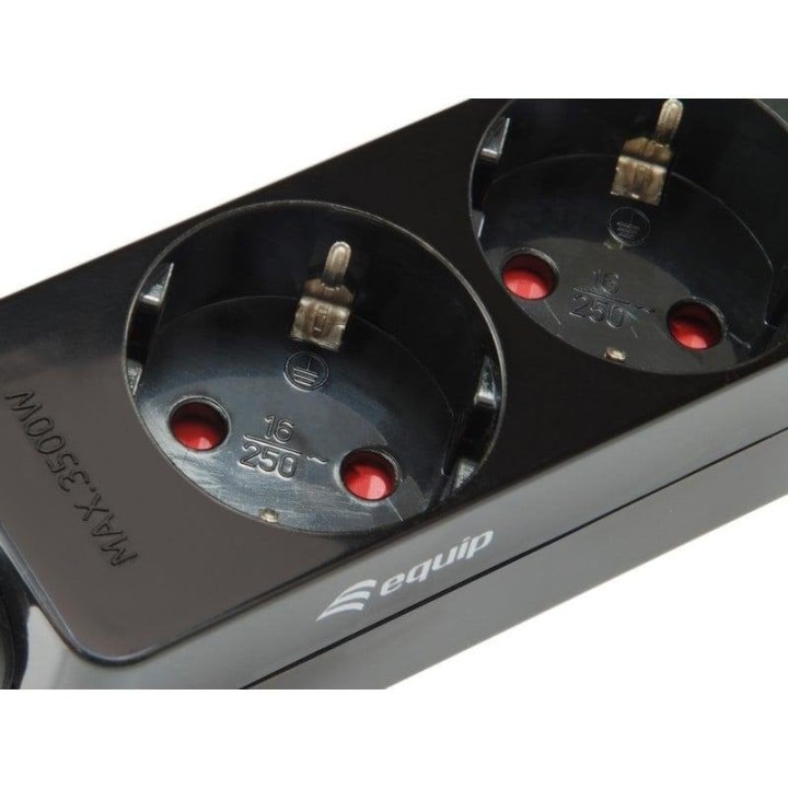Equip 333280 Regleta 3 Tomas Shucko Toma IEC 1.8m Negro