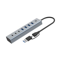 Hub CONCEPTRONIC USB-C 3.0 7p Gris (HUBBIES20G)