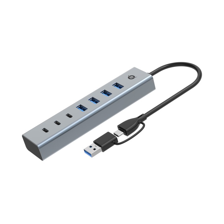 Hub CONCEPTRONIC USB-C 3.0 7p Gris (HUBBIES20G)