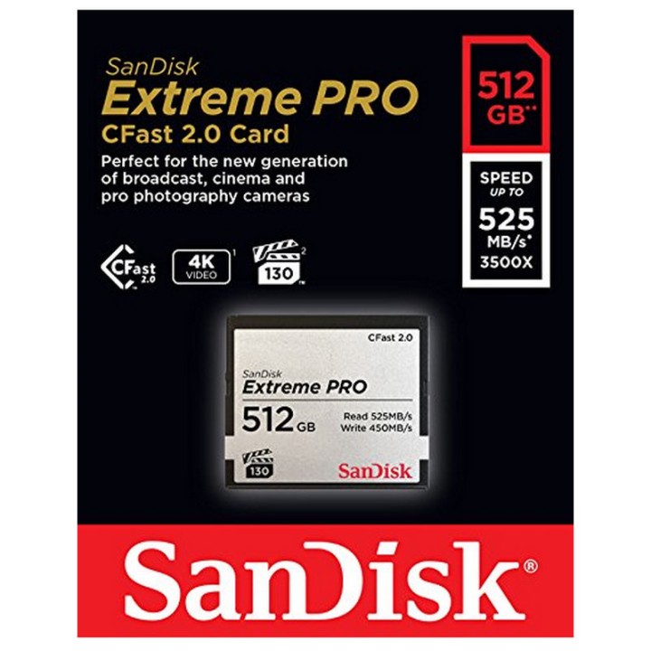 SanDisk Extreme PRO CFAST 2.0 512GB