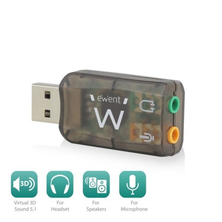 Ewent Tarjeta de Sonido 5.1 USB