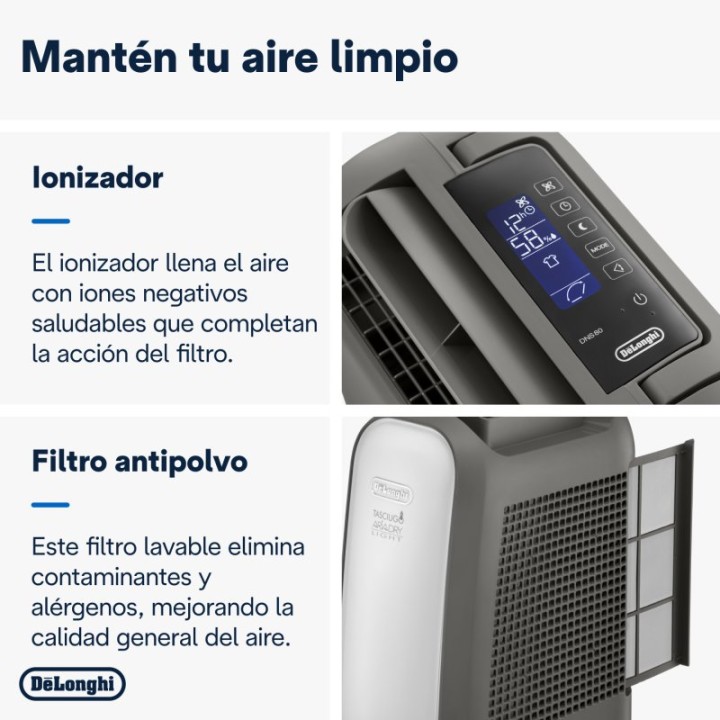 DeLonghi AriaDry Light DNS80 Deshumidificador 2.8L