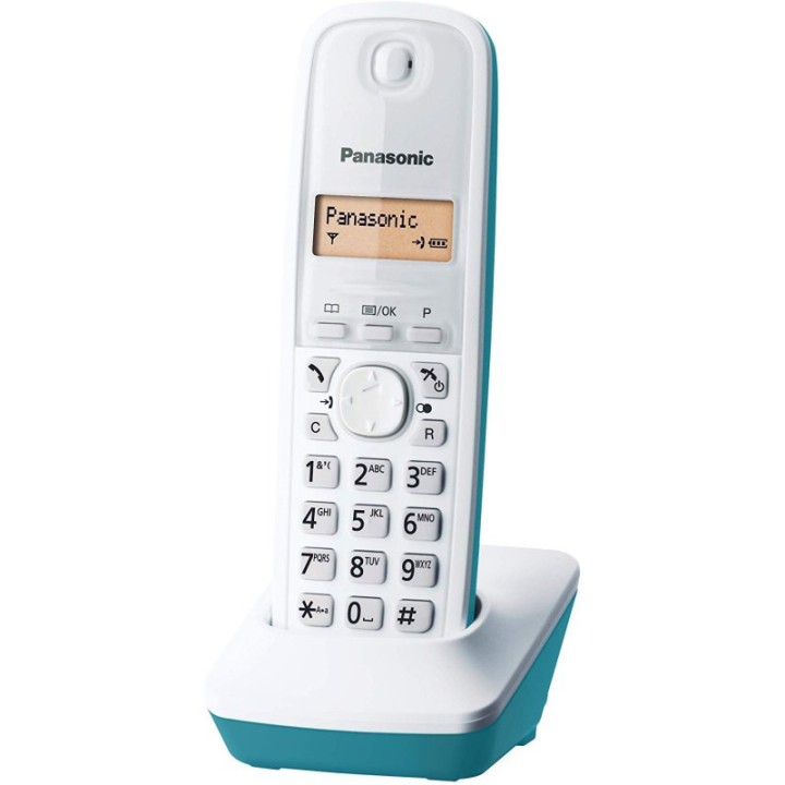 Panasonic KX-TG1611 Teléfono Inalámbrico Blanco/Turquesa
