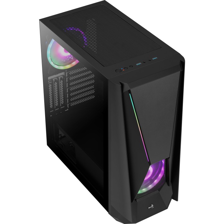 Caja Gaming AEROCOOL RGB ATX EATX mATX Negra (VISORBK)