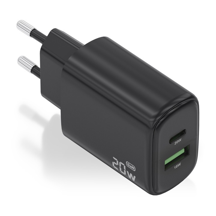 Cargador Pared AISENS Usb-A/Usb-C 20w Negro (A110-0910)