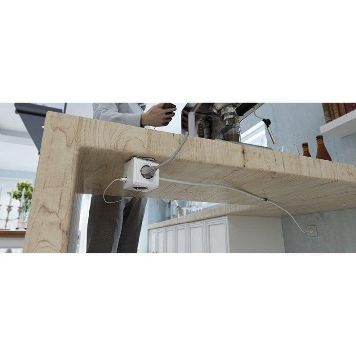 PowerCube Extended USB 4 Tomas + 2 USB 3m Gris