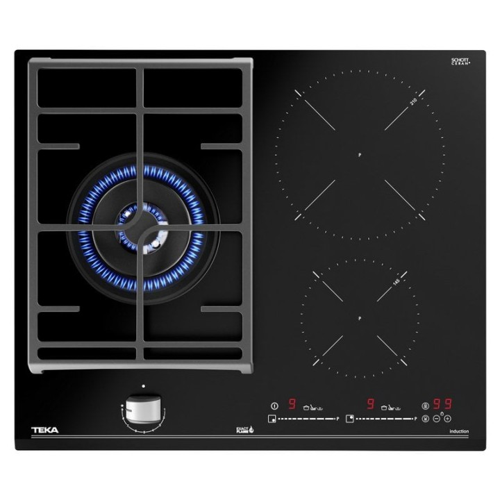 Teka JZC 63312 ABN Placa Mixta 1 Zona Gas Natural + 2 Zonas Inducción Negro