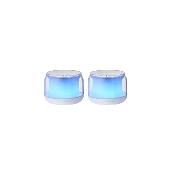 Altavoces Mars Gaming 15W RGB 3.5mm BT Blanco (MSAURAW)