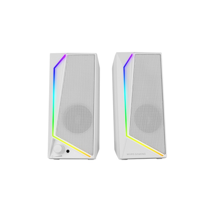 Altavoces Mars Gaming 2.0 15W RGB 3.5mm Blancos (MS72W)