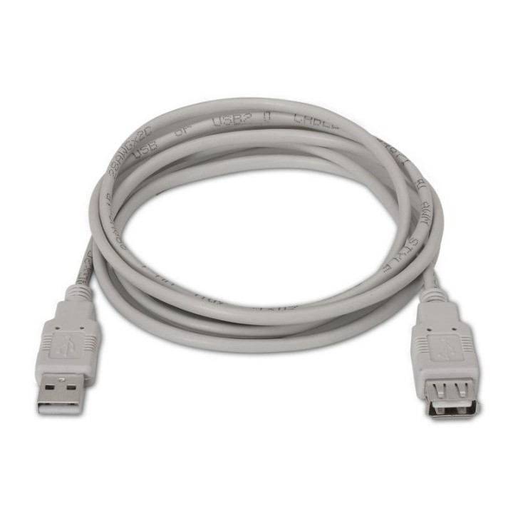 Aisens Cable Extensión USB 2.0 Tipo A Macho/Hembra 1m Beige