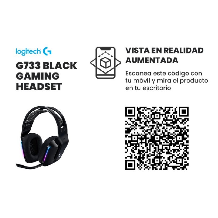 Logitech G733 Lightspeed RGB Auriculares con Micrófono Inalámbricos Gaming Negros