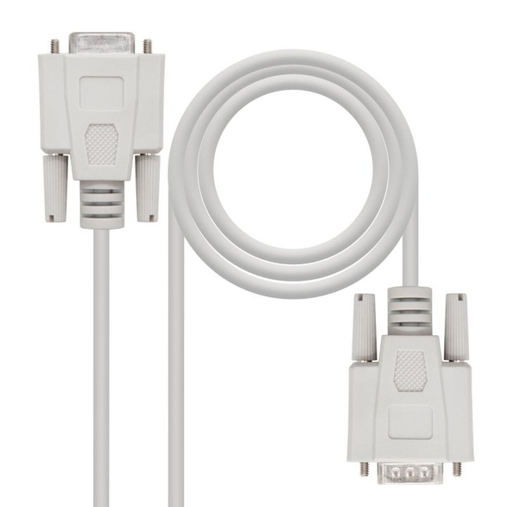 Nanocable Cable Serie RS232 DB9 Macho a DB9 Hembra 1.8m Beige
