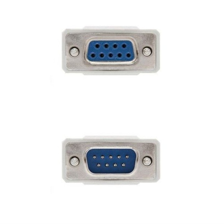 Nanocable Cable Serie RS232 DB9 Macho/Hembra 3m Beige