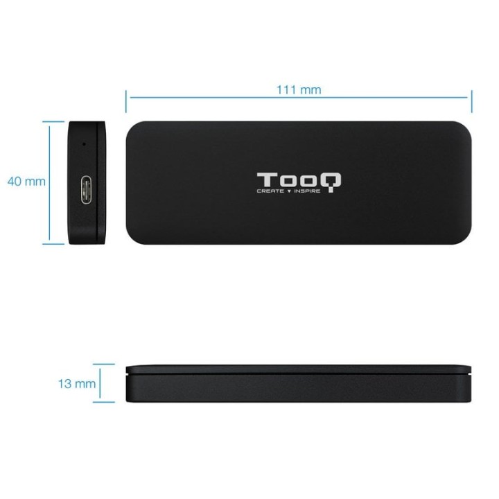 TooQ TQE-2280B Caja Externa para SSD M.2 NVMe PCIe a USB-C 3.1