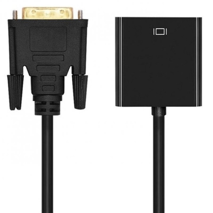 Aisens Adaptador DVI-D a VGA Macho/Macho 10cm Negro